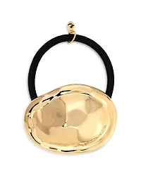 Liquid Lux Oval Hair Tie in Gold Tone