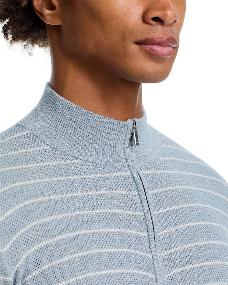 South Bend Striped Quarter Zip Sweater