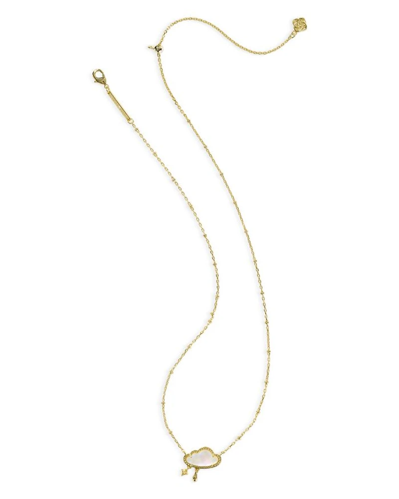 Celeste Crystal Cloud Pendant Necklace, 19"