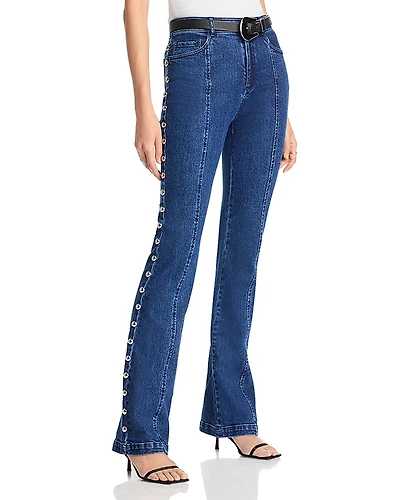 Cinq a Sept Shailene Studded High Rise Jeans