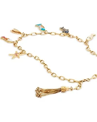 Mixed Fish Charm Necklace in Gold Tone, 20" - Exclusive