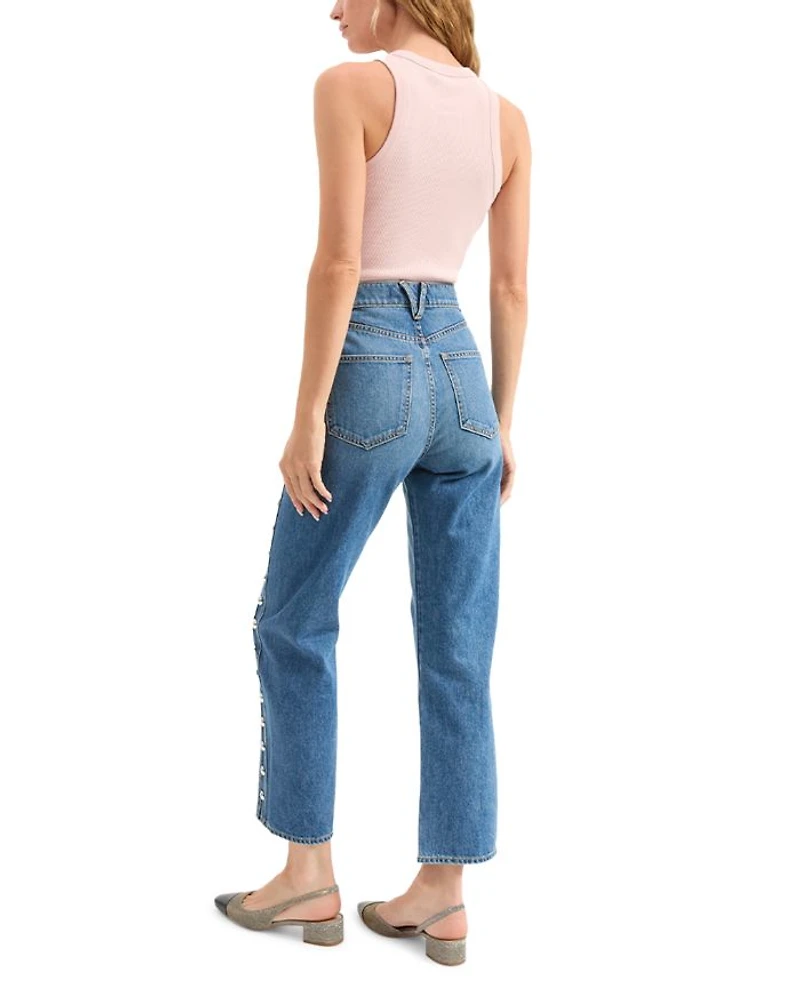 Dylan High Rise Ankle Straight Leg Jeans Stoned Serendipity