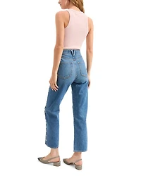 Dylan High Rise Ankle Straight Leg Jeans Stoned Serendipity