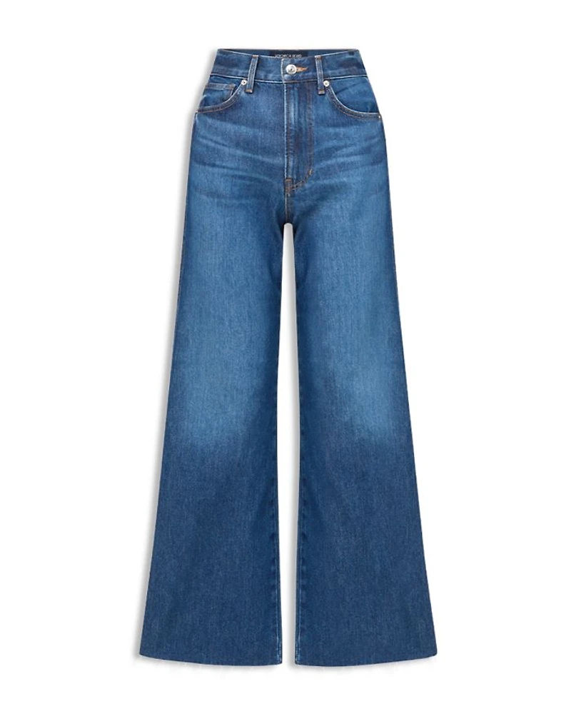 Taylor High Rise Cropped Wide Leg Jeans Bright Blue