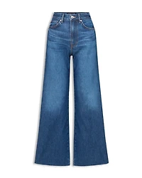 Taylor High Rise Cropped Wide Leg Jeans Bright Blue