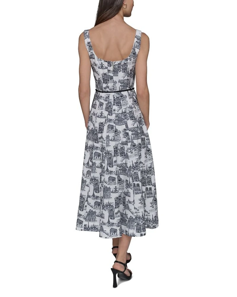 Square Neck Fit and Flare Dress