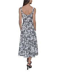 Square Neck Fit and Flare Dress