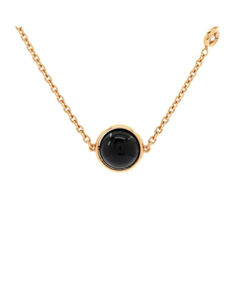Possession Pendant Necklace 18K Rose Gold with Onyx and Diamond