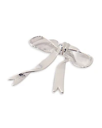 Silver Tone Bow Single Front to Back Earring