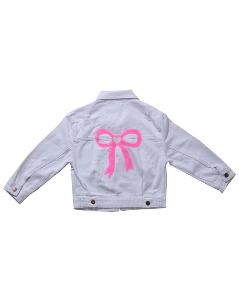 Girls' Patched Denim Jacket- Little Kid, Big Kid