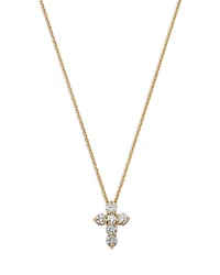 Diamond Cross Pendant Necklace in 14K Yellow Gold