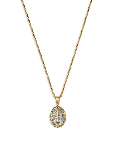 Bloomingdale's Fine Collection Men's Diamond Cross Medallion Pendant Necklace