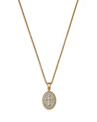 Bloomingdale's Fine Collection Men's Diamond Cross Medallion Pendant Necklace