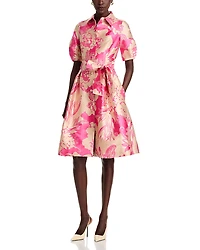 Teri Jon by Rickie Freeman Floral Embossed Dress