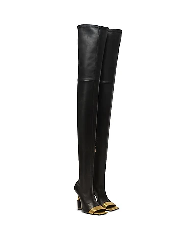 Balmain Women's Lipstick Lambskin Thigh-High Boots