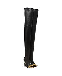 Balmain Women's Lipstick Lambskin Thigh-High Boots