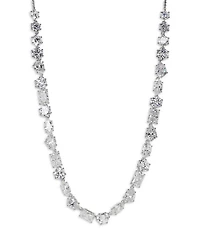 BTRX Mixed Cubic Zirconia Collar Necklace in Rhodium Plated, 16"-18"