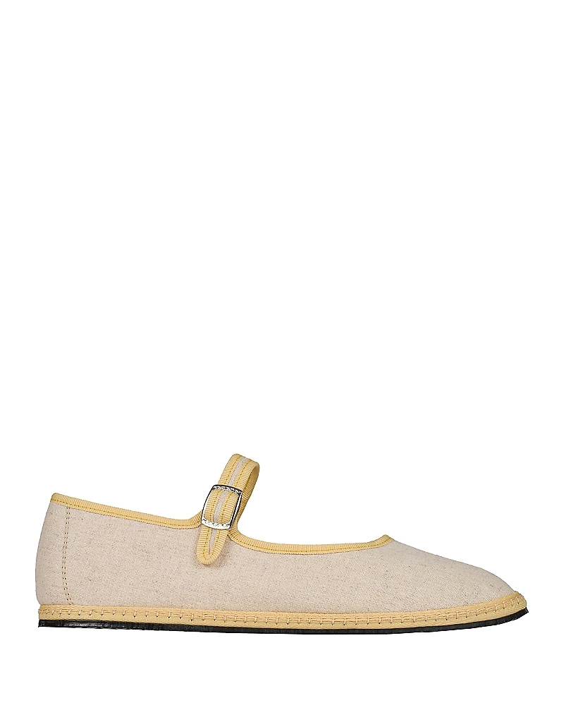 ViBi Venezia Women's Classic Linen Mary Jane Flats