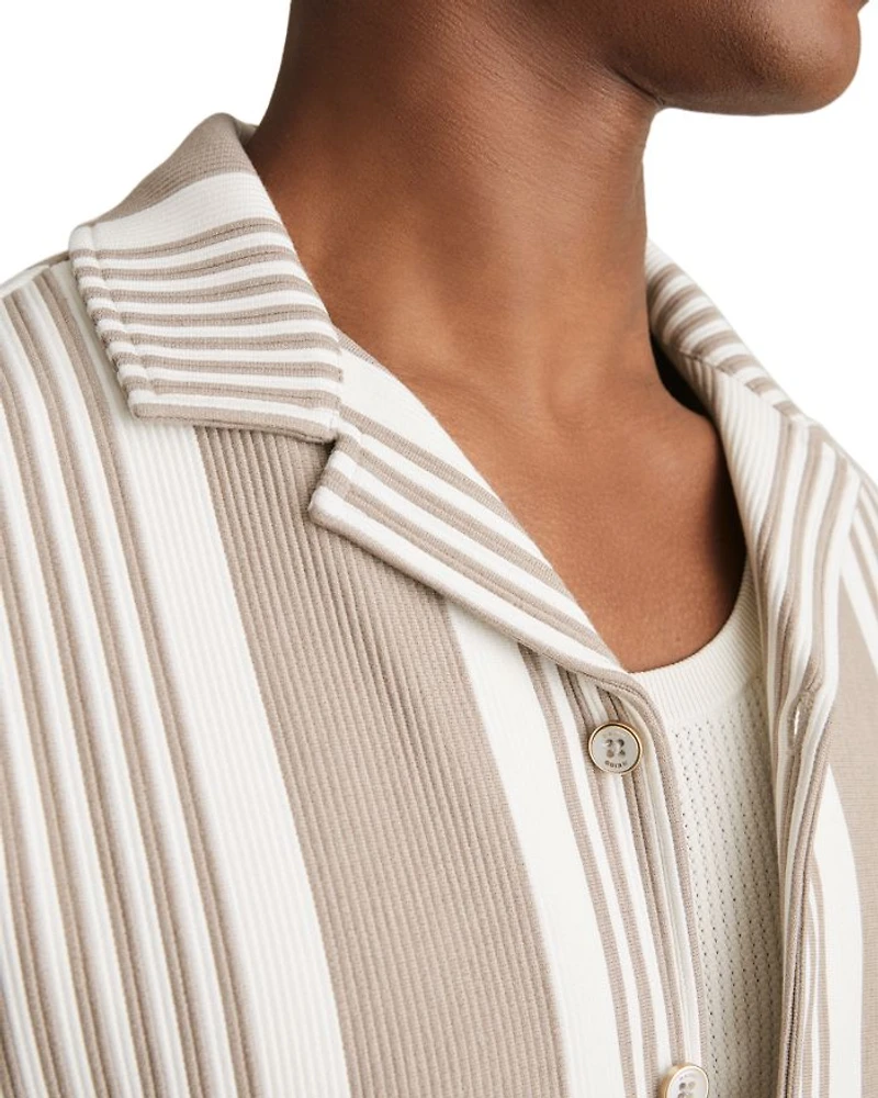 Alcazar Stripe Ribbed Cuban Shirt