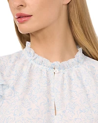 Flutter Sleeve Split Neck Top