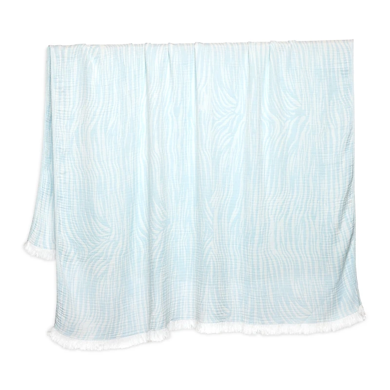 John Robshaw Daasu Zebra Print Stonewashed Cotton Throw