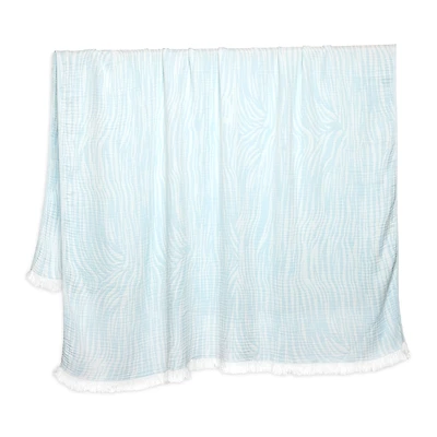 John Robshaw Daasu Zebra Print Stonewashed Cotton Throw