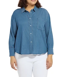 Lysse Plus Bay Crop Chambray Shirt