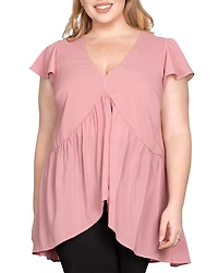 V Neck High Low Tunic