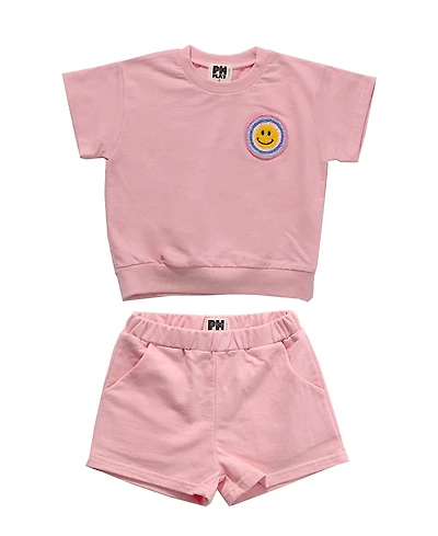 Petite Hailey Girls' Multi Smile Sweatshirts Set - Little Kid, Big Kid