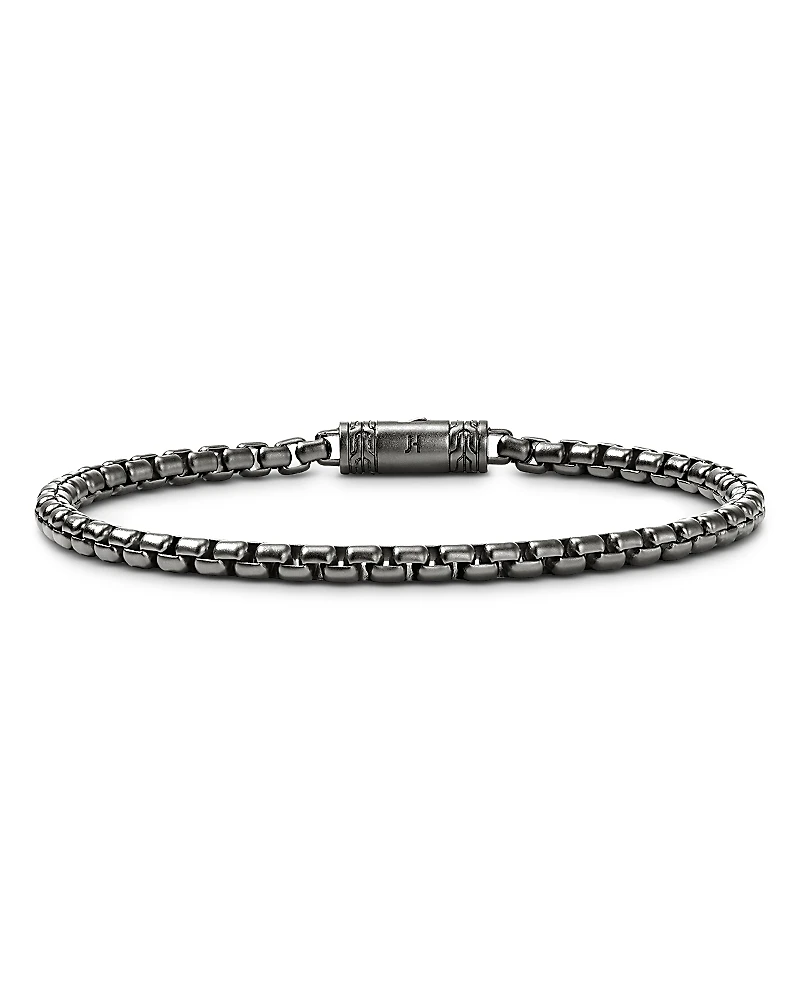 John Hardy Dark Silver Box Chain Bracelet
