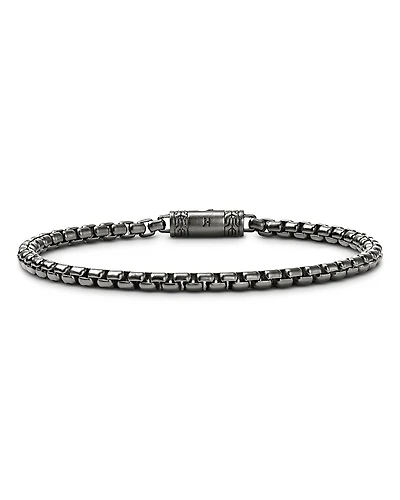 John Hardy Dark Silver Box Chain Bracelet