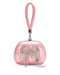 Self-Portrait Pink Pearlescent Top Handle Clutch