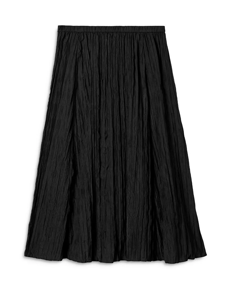 Crushed Silk Flared Skirt