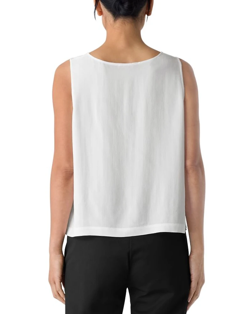 Silk Georgette Crepe Round Neck Top