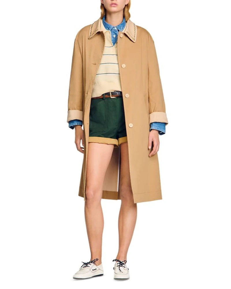 Embellished Trench Coat