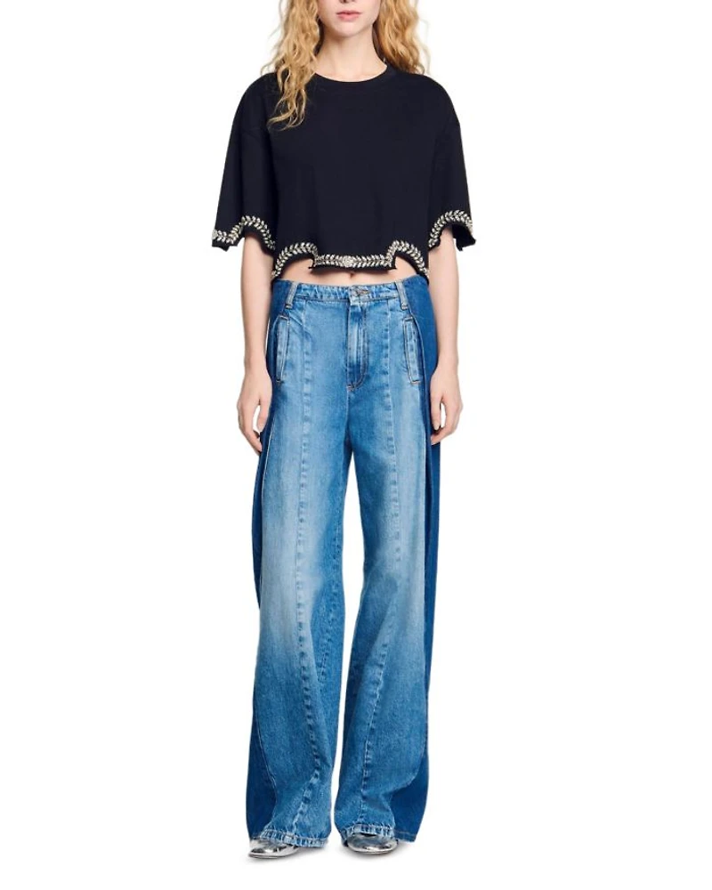 Rhinestone Cropped Tee