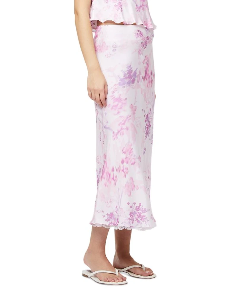 Elyria Oona Satin Midi Skirt