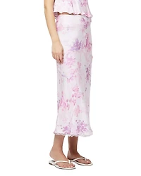 Elyria Oona Satin Midi Skirt