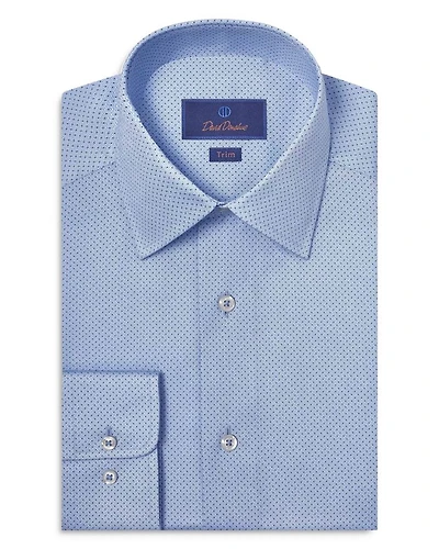Trim Fit Twill Geometric Dot Print Dress Shirt
