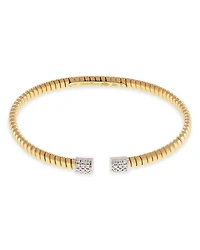 18K Yellow Gold Via Mercanti Tubogas Diamond Bangle Bracelet