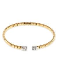 Alberto Milani 18K Yellow Gold Via Mercanti Tubogas Diamond Bangle Bracelet