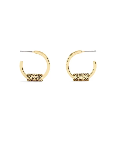 Signature Quilted Tube Huggie Hoop Earrings