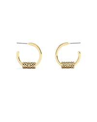 Signature Quilted Tube Huggie Hoop Earrings