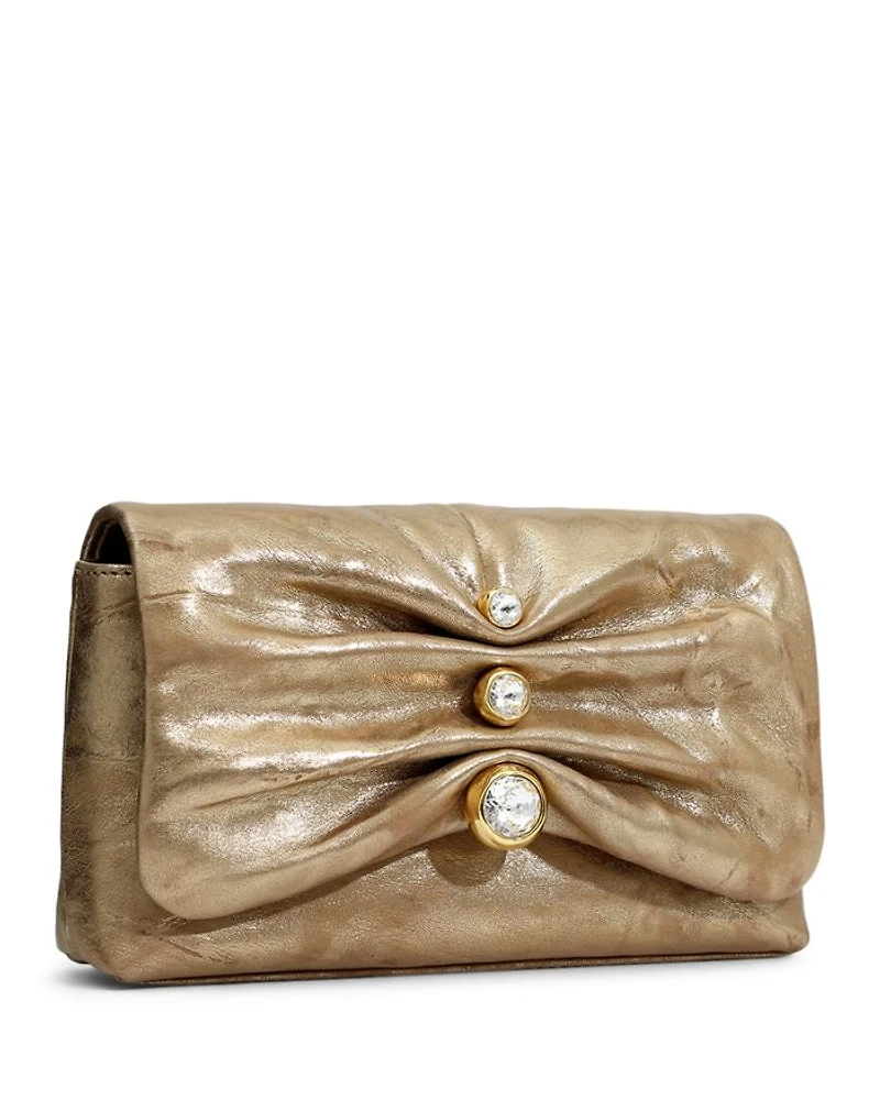 Ruched Crystal Crossbody