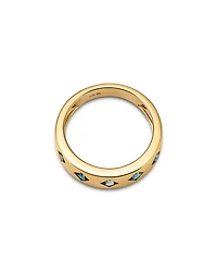 14K Yellow Gold London Blue Topaz Band Ring