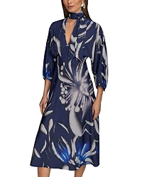 Satin Tie Neck Dress
