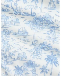 Girls' Riviera Toile Cotton Shortall & Hat Set - Baby