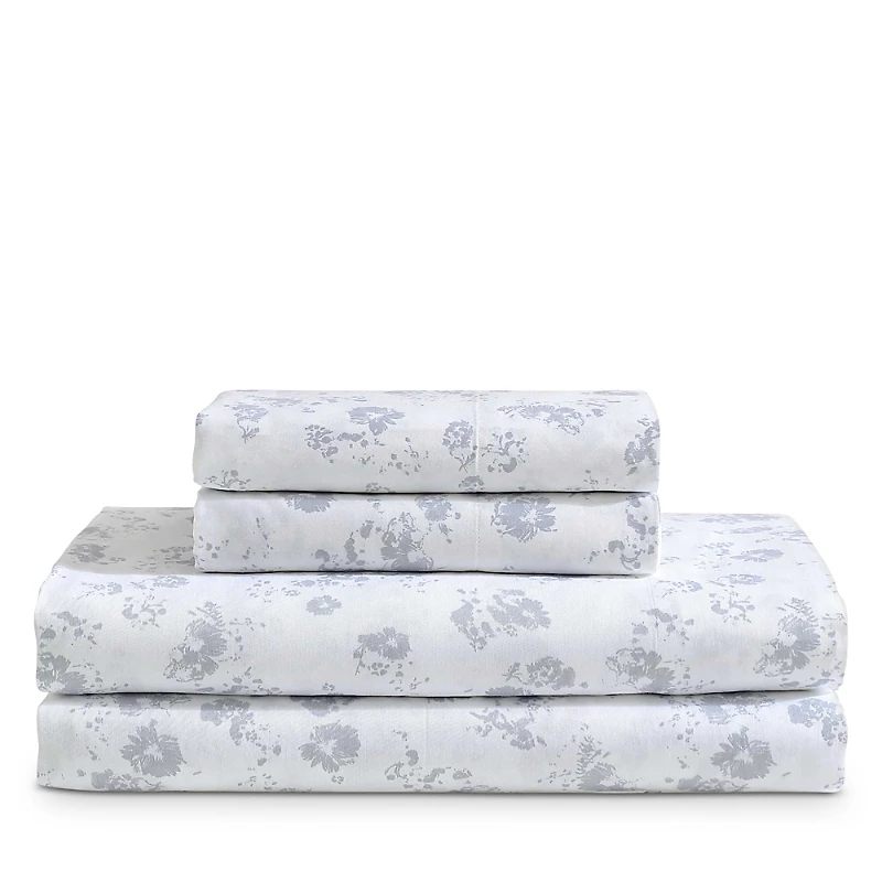 Calvin Klein Printed Cotton Sateen 4 Piece Sheet Set