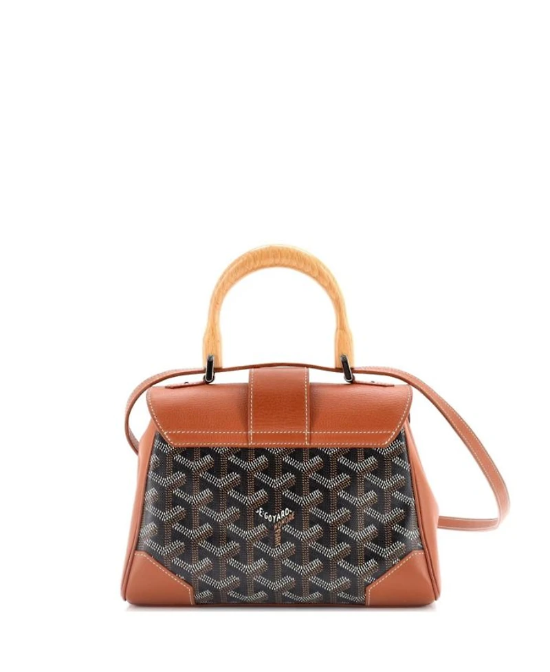 Mini Saigon Top Handle Bag Coated Canvas with Leather