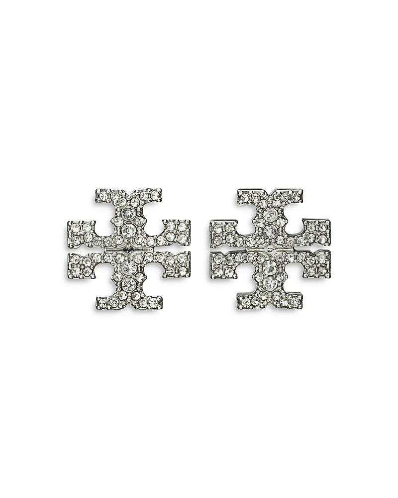 Tory Burch Kira Pave Double T Stud Earrings